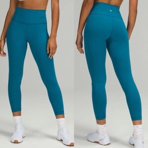 Lululemon Wunder Train High-Rise Tight 25" Capri Blue Leggings Size 18